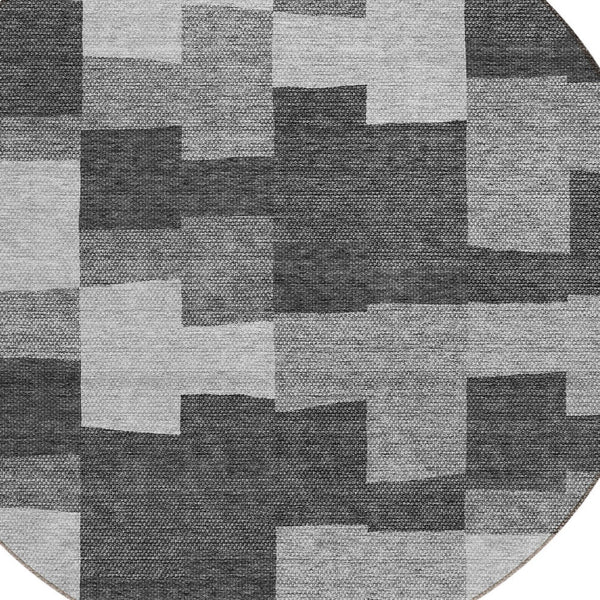 Homeroots 3' Stylish Beige Ivory And Brown Geometric Washable Area Rug For Indoor Outdoor Spaces 8' Round Polyester 580390