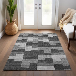 Homeroots 3' Stylish Beige Ivory And Brown Geometric Washable Area Rug For Indoor Outdoor Spaces 10' X 14' Polyester 580393