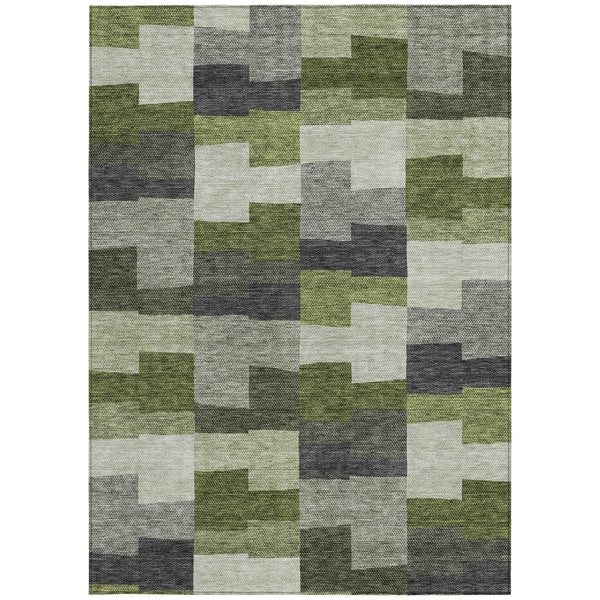 Homeroots 3' Stylish Beige Ivory And Brown Geometric Washable Area Rug For Indoor Outdoor Spaces 10' X 14' Polyester 580405