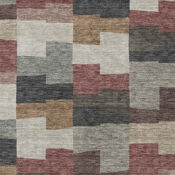 Homeroots 3' Stylish Beige Ivory And Brown Geometric Washable Area Rug For Indoor Outdoor Spaces 5' X 8' Polyester 580407