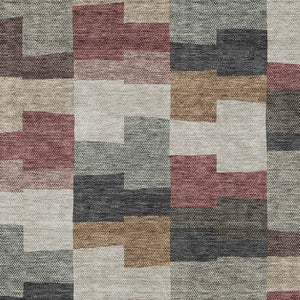 Homeroots 3' Stylish Beige Ivory And Brown Geometric Washable Area Rug For Indoor Outdoor Spaces 8' X 10' Polyester 580409