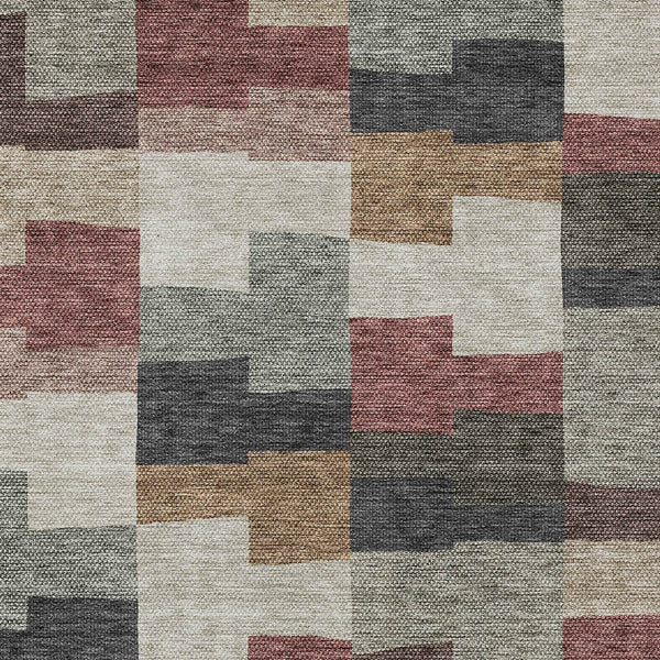 Homeroots 3' Stylish Beige Ivory And Brown Geometric Washable Area Rug For Indoor Outdoor Spaces 9' X 12' Polyester 580410