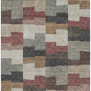 Homeroots 3' Stylish Beige Ivory And Brown Geometric Washable Area Rug For Indoor Outdoor Spaces 9' X 12' Polyester 580410