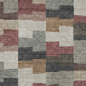 Homeroots 3' Stylish Beige Ivory And Brown Geometric Washable Area Rug For Indoor Outdoor Spaces 10' X 14' Polyester 580411