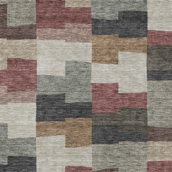 Homeroots 3' Stylish Beige Ivory And Brown Geometric Washable Area Rug For Indoor Outdoor Spaces 10' X 14' Polyester 580411