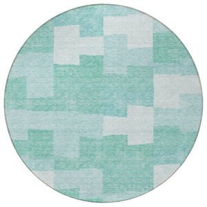 Homeroots 3' Stylish Beige Ivory And Brown Geometric Washable Area Rug For Indoor Outdoor Spaces 8' Round Polyester 580414