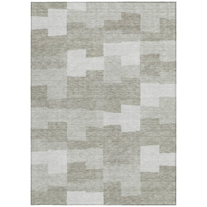 Homeroots 3' Stylish Beige Ivory And Brown Geometric Washable Area Rug For Indoor Outdoor Spaces 3' X 5' Polyester 580418