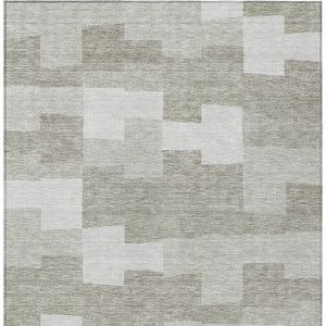 Homeroots 3' Stylish Beige Ivory And Brown Geometric Washable Area Rug For Indoor Outdoor Spaces 3' X 5' Polyester 580418
