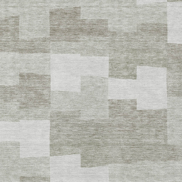 Homeroots 3' Stylish Beige Ivory And Brown Geometric Washable Area Rug For Indoor Outdoor Spaces 5' X 8' Polyester 580419