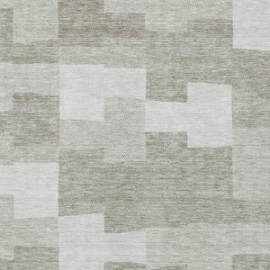 Homeroots 3' Stylish Beige Ivory And Brown Geometric Washable Area Rug For Indoor Outdoor Spaces 9' X 12' Polyester 580422