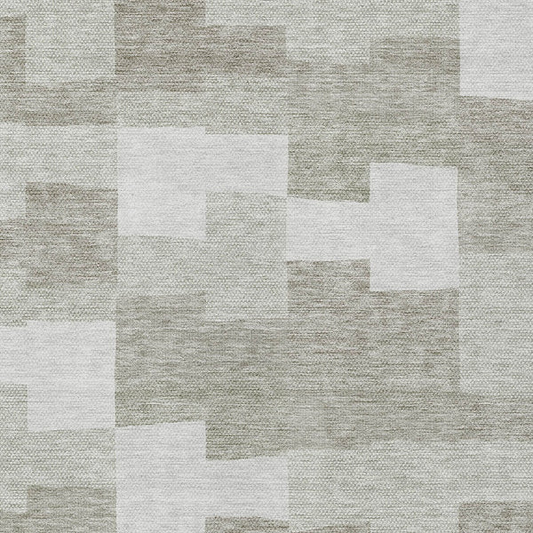 Homeroots 3' Stylish Beige Ivory And Brown Geometric Washable Area Rug For Indoor Outdoor Spaces 9' X 12' Polyester 580422