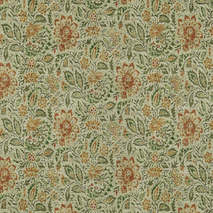 Homeroots 3' Green Floral Washable Area Rug - Stain Resistant, Durable Design For Indoor & Outdoor Spaces 5' X 8' Polyester 580425