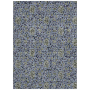 Homeroots 3' Green Floral Washable Area Rug - Stain Resistant, Durable Design For Indoor & Outdoor Spaces 3' X 5' Polyester 580430