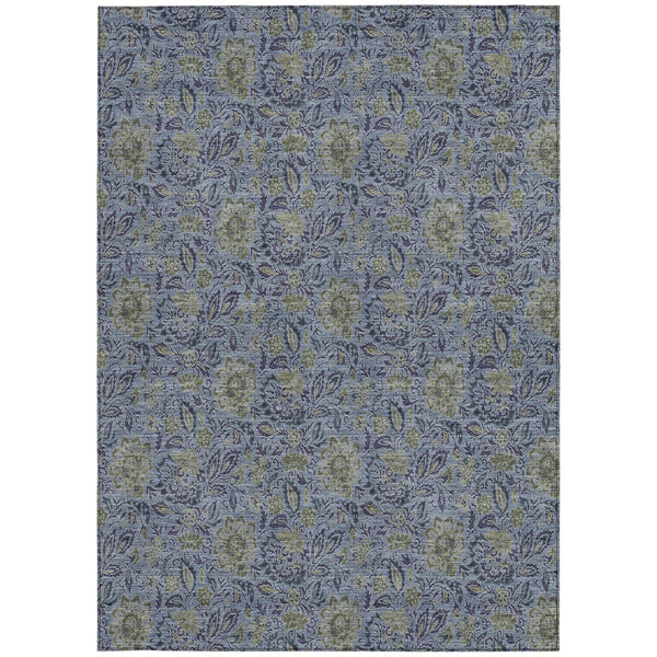 Homeroots 3' Green Floral Washable Area Rug - Stain Resistant, Durable Design For Indoor & Outdoor Spaces 3' X 5' Polyester 580430