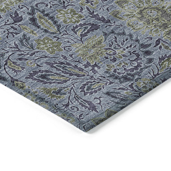 Homeroots 3' Green Floral Washable Area Rug - Stain Resistant, Durable Design For Indoor & Outdoor Spaces 3' X 5' Polyester 580430