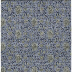 Homeroots 3' Green Floral Washable Area Rug - Stain Resistant, Durable Design For Indoor & Outdoor Spaces 8' X 10' Polyester 580433