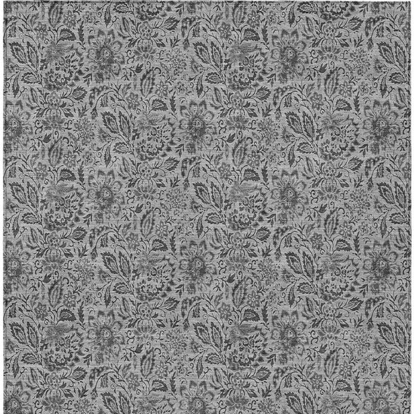 Homeroots 3' Green Floral Washable Area Rug - Stain Resistant, Durable Design For Indoor & Outdoor Spaces 9' X 12' Polyester 580440