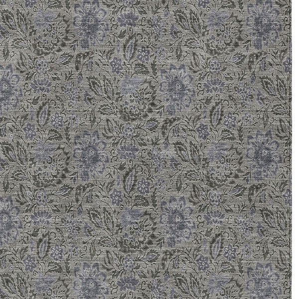 Homeroots 3' Green Floral Washable Area Rug - Stain Resistant, Durable Design For Indoor & Outdoor Spaces 8' X 10' Polyester 580445