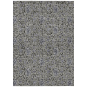 Homeroots 3' Green Floral Washable Area Rug - Stain Resistant, Durable Design For Indoor & Outdoor Spaces 8' X 10' Polyester 580445