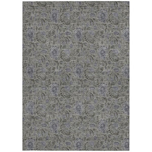 Homeroots 3' Green Floral Washable Area Rug - Stain Resistant, Durable Design For Indoor & Outdoor Spaces 8' X 10' Polyester 580445