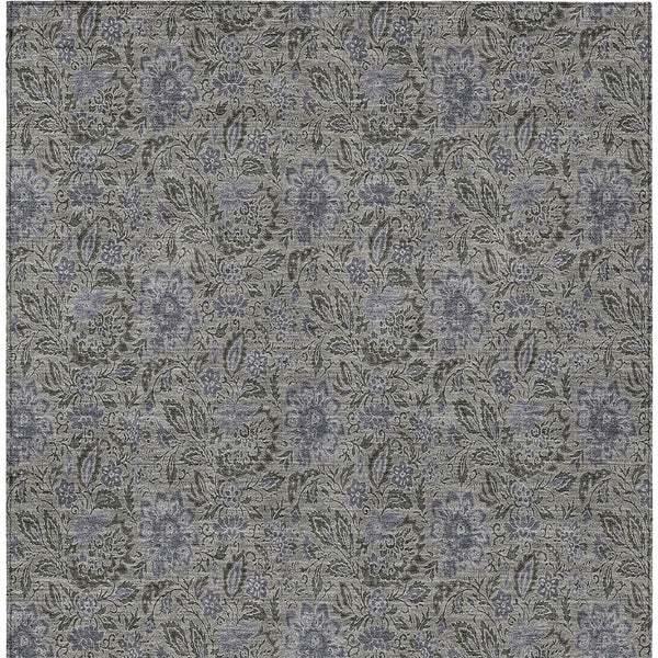 Homeroots 3' Green Floral Washable Area Rug - Stain Resistant, Durable Design For Indoor & Outdoor Spaces 9' X 12' Polyester 580446