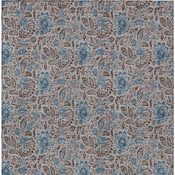 Homeroots 3' Green Floral Washable Area Rug - Stain Resistant, Durable Design For Indoor & Outdoor Spaces 3' X 5' Polyester 580448