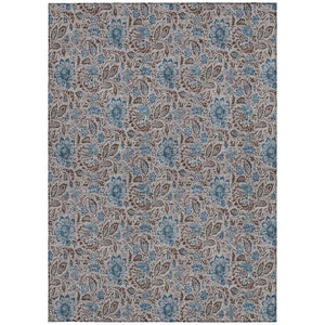 Homeroots 3' Green Floral Washable Area Rug - Stain Resistant, Durable Design For Indoor & Outdoor Spaces 8' X 10' Polyester 580451