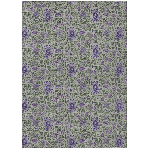HomeRoots 5' Olive Green Floral Area Rug – Durable, Washable, and Stylish for Indoor or Outdoor Spaces! 10' X 14' 580459