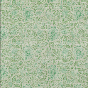 Homeroots 3' Green Floral Washable Area Rug - Stain Resistant, Durable Design For Indoor & Outdoor Spaces 8' X 10' Polyester 580463