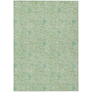 HomeRoots 9' Sage and Artichoke Green Floral Area Rug - Durable, Washable Design for Indoor and Outdoor Use 9' X 12' 580464