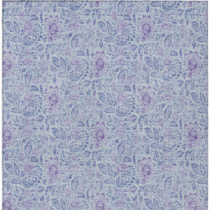 Homeroots 3' Green Floral Washable Area Rug - Stain Resistant, Durable Design For Indoor & Outdoor Spaces 8' X 10' Polyester 580469