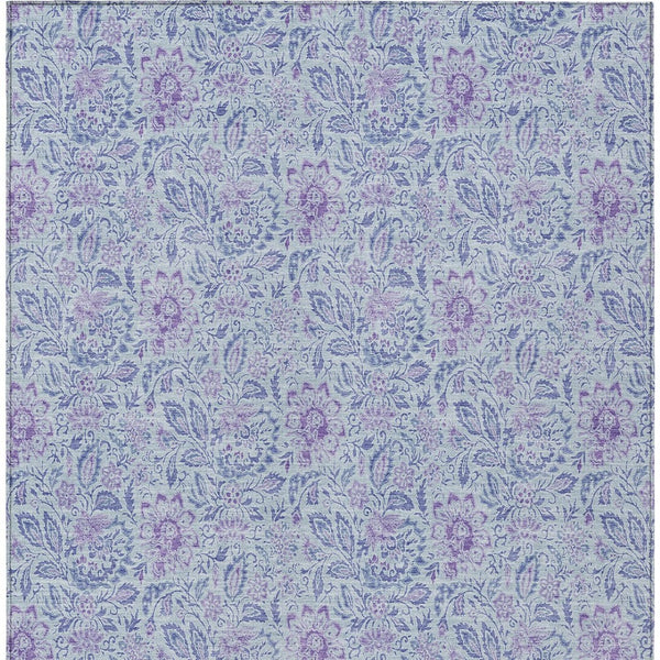 Homeroots 3' Green Floral Washable Area Rug - Stain Resistant, Durable Design For Indoor & Outdoor Spaces 8' X 10' Polyester 580469