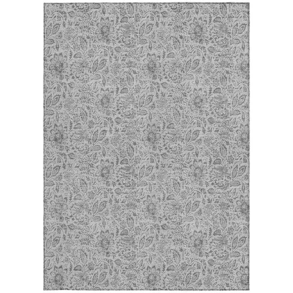 Homeroots 3' Green Floral Washable Area Rug - Stain Resistant, Durable Design For Indoor & Outdoor Spaces 3' X 5' Polyester 580472