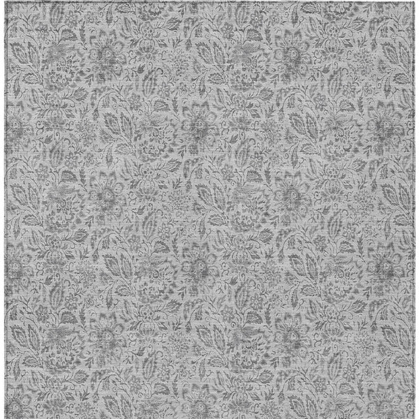 Homeroots 3' Green Floral Washable Area Rug - Stain Resistant, Durable Design For Indoor & Outdoor Spaces 9' X 12' Polyester 580476