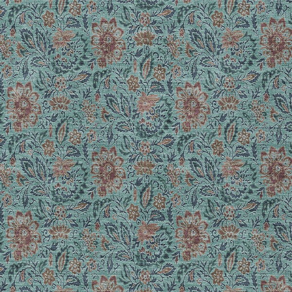 Homeroots 3' Green Floral Washable Area Rug - Stain Resistant, Durable Design For Indoor & Outdoor Spaces 10' X 14' Polyester 580483