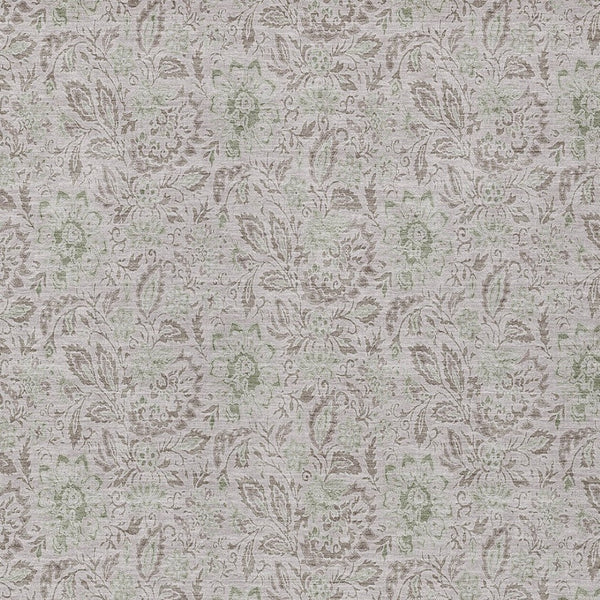 Homeroots 3' Green Floral Washable Area Rug - Stain Resistant, Durable Design For Indoor & Outdoor Spaces 10' X 14' Polyester 580489