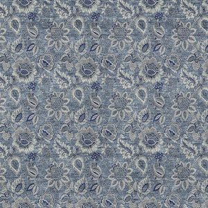 Homeroots 3' Denim Blue Floral Washable Area Rug – Perfect For Indoor And Outdoor Spaces, Durable & Stylish 3' X 5' Polyester 580490