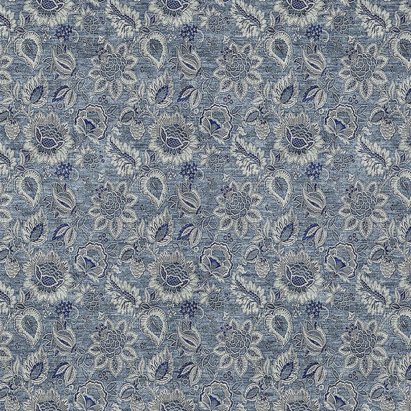 Homeroots 3' Denim Blue Floral Washable Area Rug – Perfect For Indoor And Outdoor Spaces, Durable & Stylish 3' X 5' Polyester 580490
