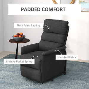 English Elm Electric Power Lift Recliner Chair with Wired Remote Linen Upholstery Living Room T3971P405317