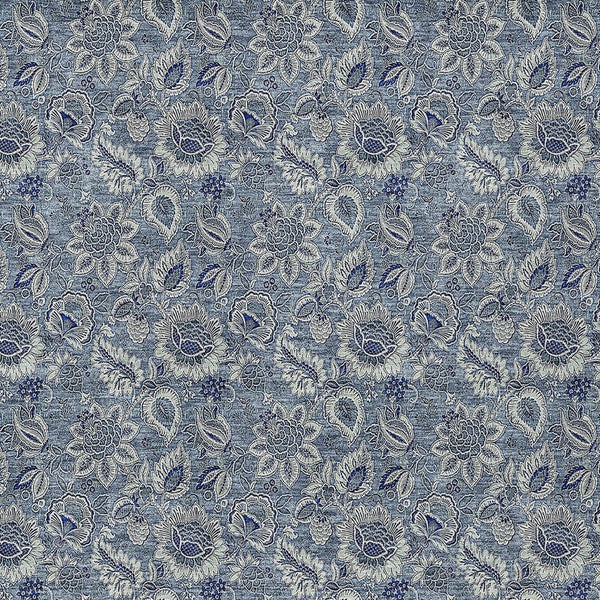 Homeroots 3' Denim Blue Floral Washable Area Rug – Perfect For Indoor And Outdoor Spaces, Durable & Stylish 8' X 10' Polyester 580493