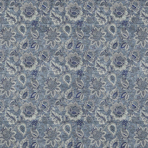 Homeroots 3' Denim Blue Floral Washable Area Rug – Perfect For Indoor And Outdoor Spaces, Durable & Stylish 10' X 14' Polyester 580495