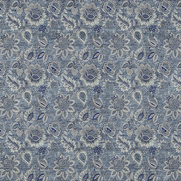Homeroots 3' Denim Blue Floral Washable Area Rug – Perfect For Indoor And Outdoor Spaces, Durable & Stylish 10' X 14' Polyester 580495