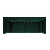 English Elm Jack 84" Modern Tuxedo Tufted Sofa, Evergreen Velvet