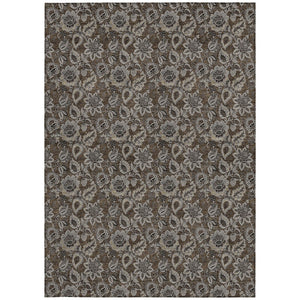 Homeroots 3' Denim Blue Floral Washable Area Rug – Perfect For Indoor And Outdoor Spaces, Durable & Stylish 9' X 12' Polyester 580500