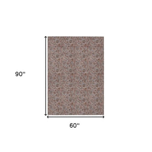 Homeroots 3' Denim Blue Floral Washable Area Rug – Perfect For Indoor And Outdoor Spaces, Durable & Stylish 5' X 8' Polyester 580503