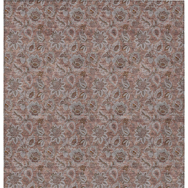 Homeroots 3' Denim Blue Floral Washable Area Rug – Perfect For Indoor And Outdoor Spaces, Durable & Stylish 10' X 14' Polyester 580507