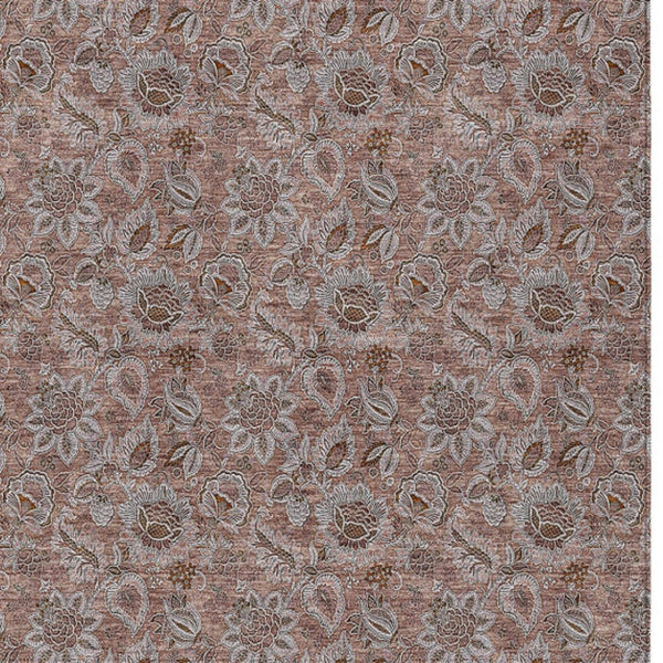 Homeroots 3' Denim Blue Floral Washable Area Rug – Perfect For Indoor And Outdoor Spaces, Durable & Stylish 10' X 14' Polyester 580507