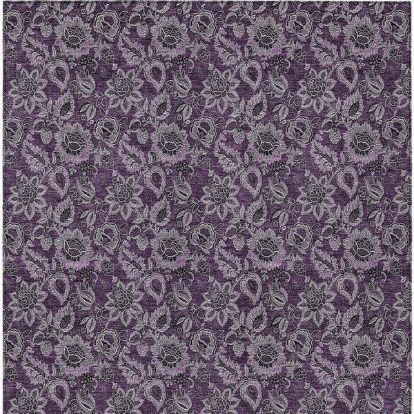 Homeroots 3' Denim Blue Floral Washable Area Rug – Perfect For Indoor And Outdoor Spaces, Durable & Stylish 3' X 5' Polyester 580508