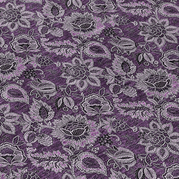 Homeroots 3' Denim Blue Floral Washable Area Rug – Perfect For Indoor And Outdoor Spaces, Durable & Stylish 8' Round Polyester 580510