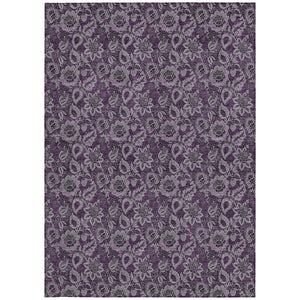 Homeroots 3' Denim Blue Floral Washable Area Rug – Perfect For Indoor And Outdoor Spaces, Durable & Stylish 10' X 14' Polyester 580513